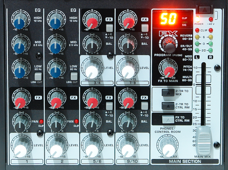 behringer(ベリンガー)の10チャンネルミキサーXENYX1002FX エフェクター