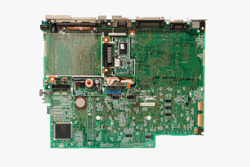 NEC PC-9801NS/E（98NOTE SX/E)。80386SX-16MHz。マザーボード表面