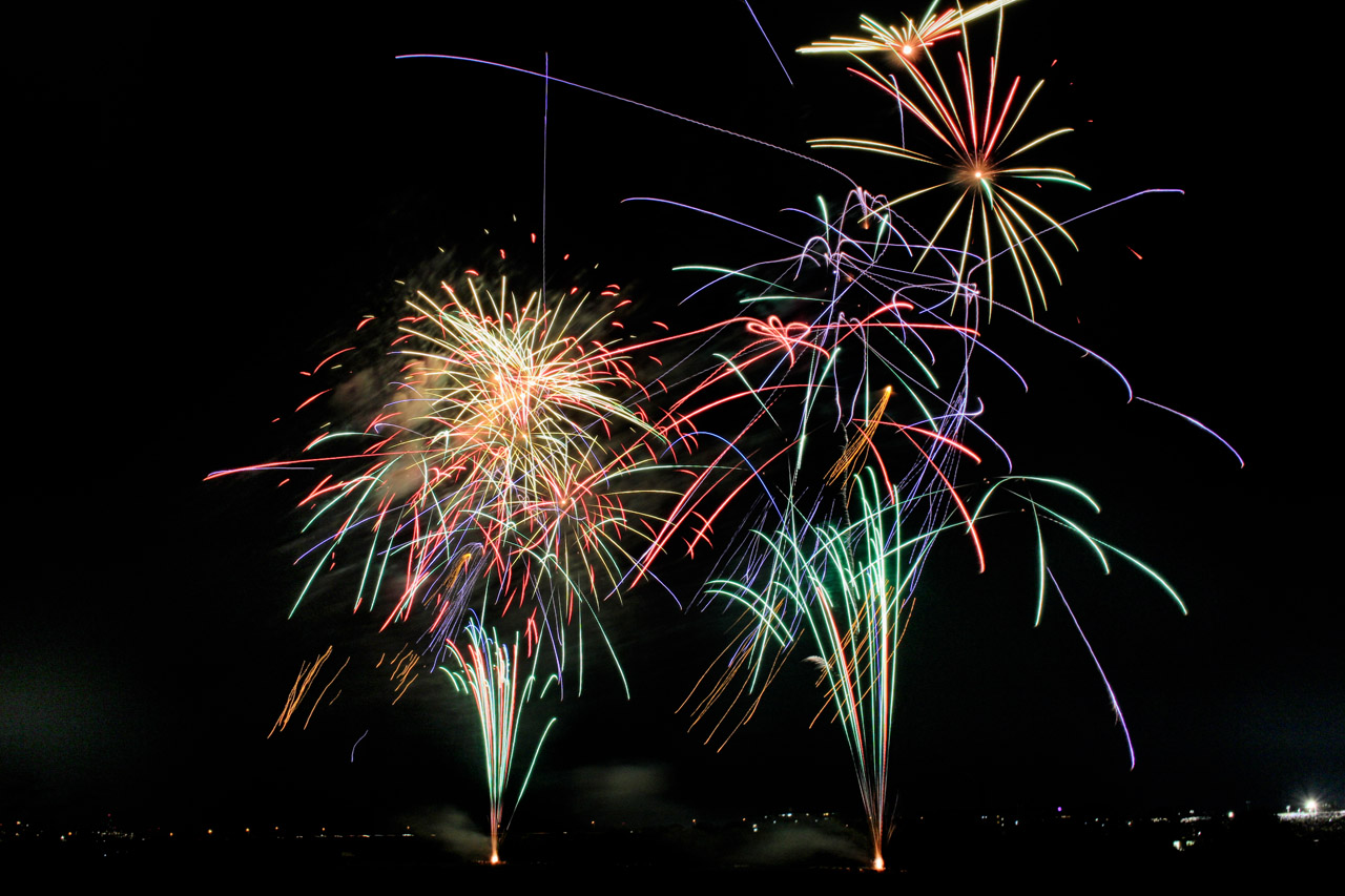 2018年 松戸花火大会 東京側から撮影。スターマイン画像2